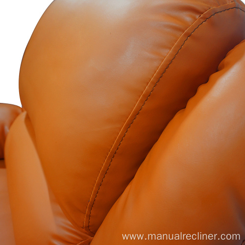 Orange Color Reclining Cheap Leather Single Sofa